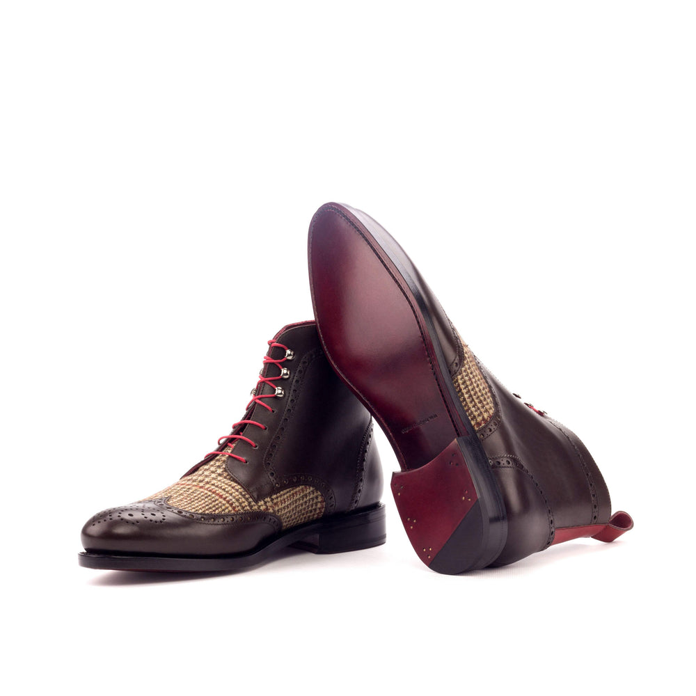 Men's Military Brogue Boots Leather Goodyear Welt Brown Dark Brown 3268 2- MERRIMIUM