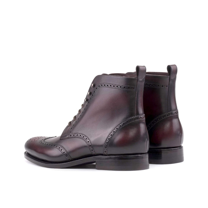 Men's Military Brogue Boots Leather Goodyear Welt Burgundy 5651 4- MERRIMIUM