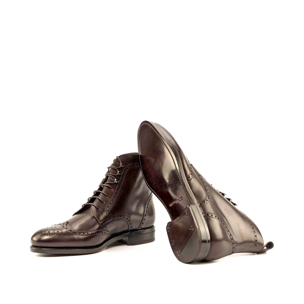 Men's Military Brogue Boots Leather Goodyear Welt Dark Brown 5013 2- MERRIMIUM