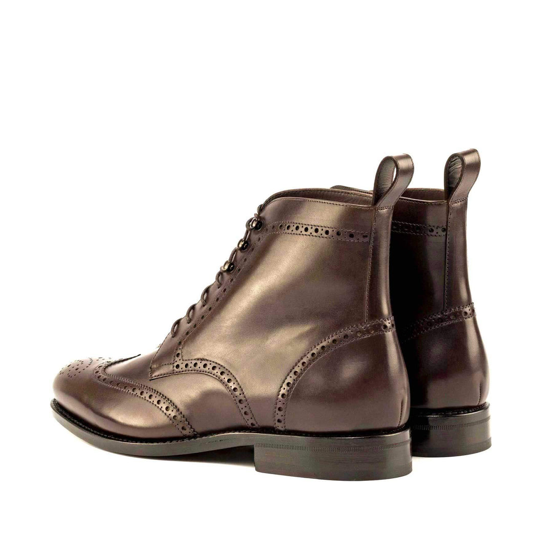 Men's Military Brogue Boots Leather Goodyear Welt Dark Brown 5013 4- MERRIMIUM