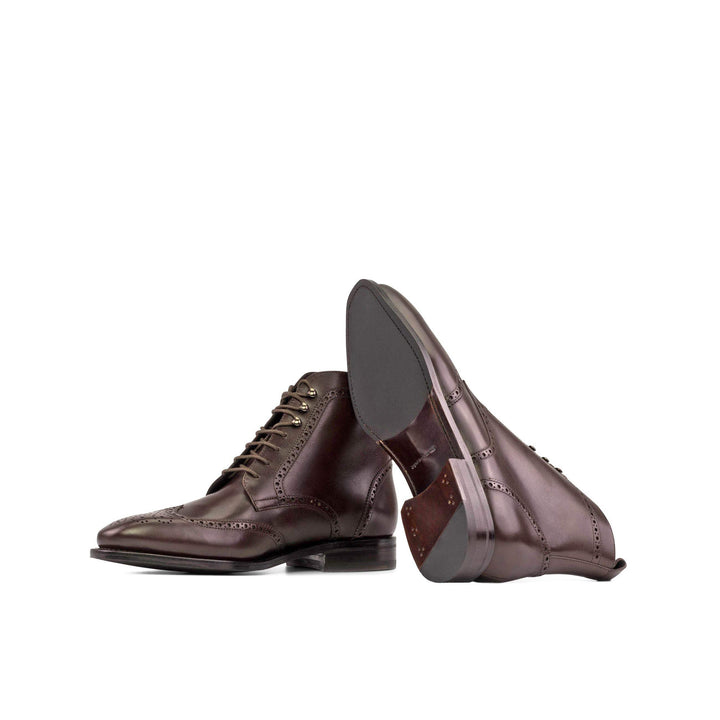 Men's Military Brogue Boots Leather Goodyear Welt Dark Brown 5498 3- MERRIMIUM