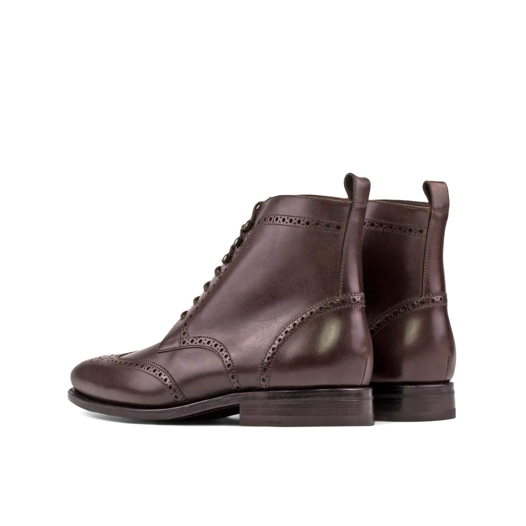 Men's Military Brogue Boots Leather Goodyear Welt Dark Brown 5498 4- MERRIMIUM