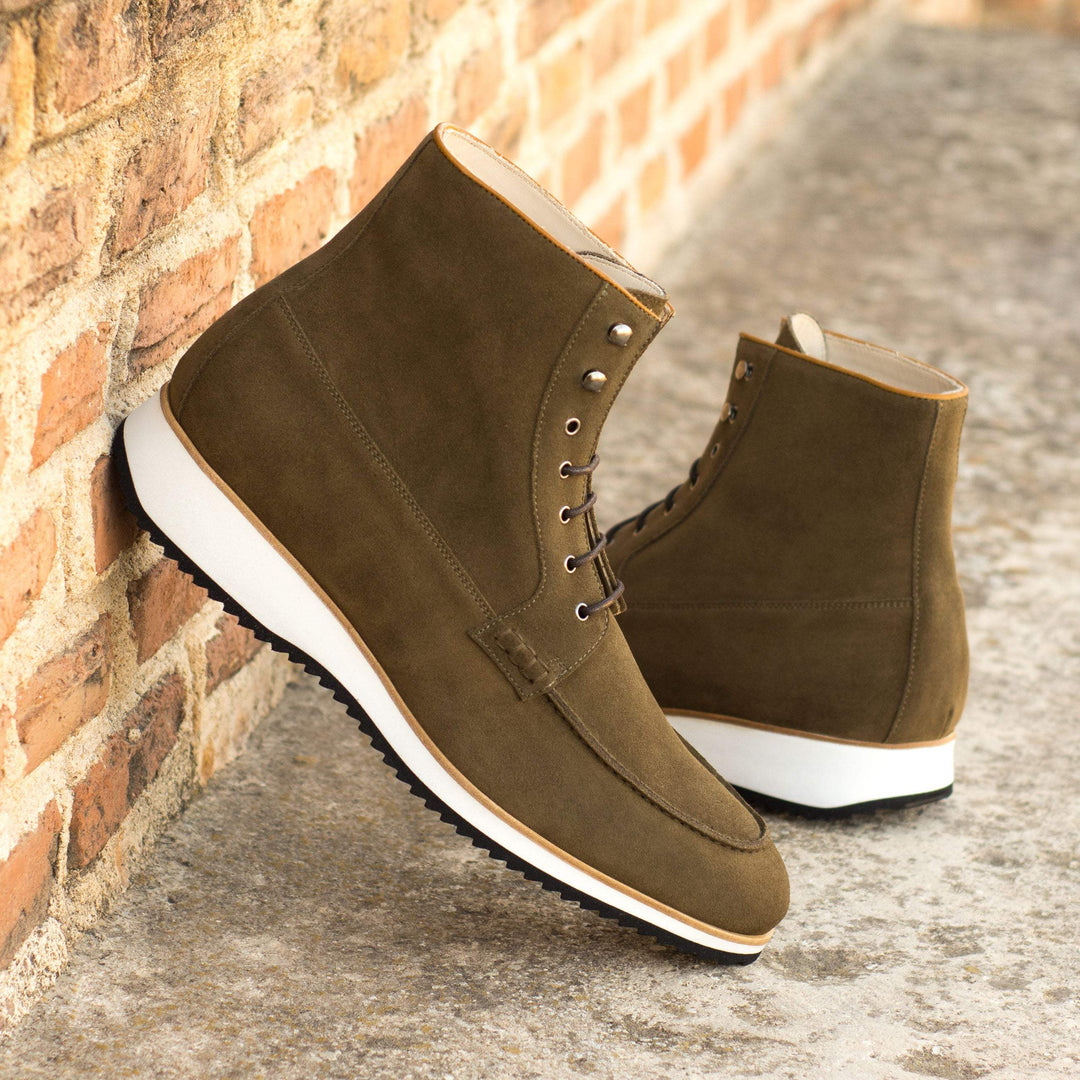 Men's Moc Boots Leather Brown Green 4487 1- MERRIMIUM--GID-3145-4487