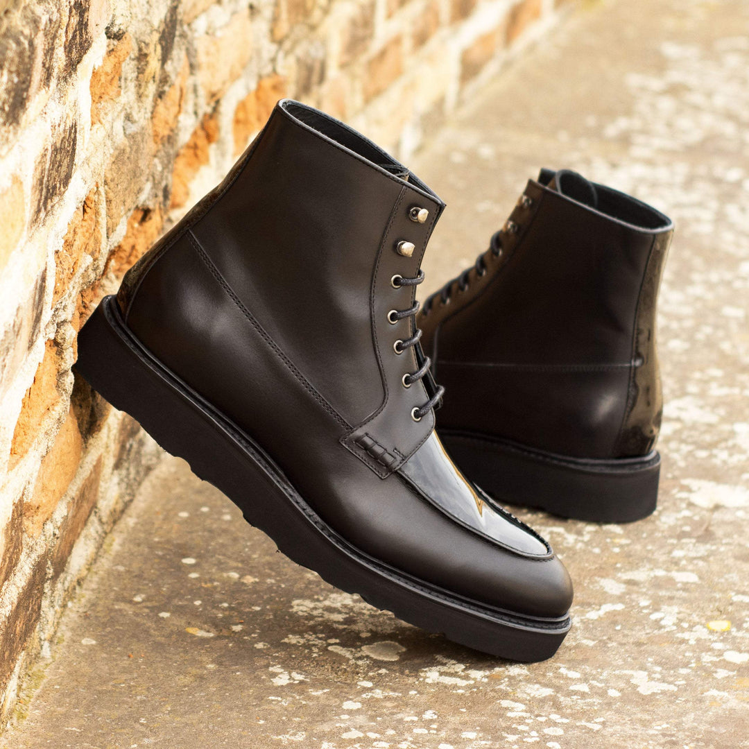 Men's Moc Boots Leather Goodyear Welt Black 4618 1- MERRIMIUM--GID-3146-4618