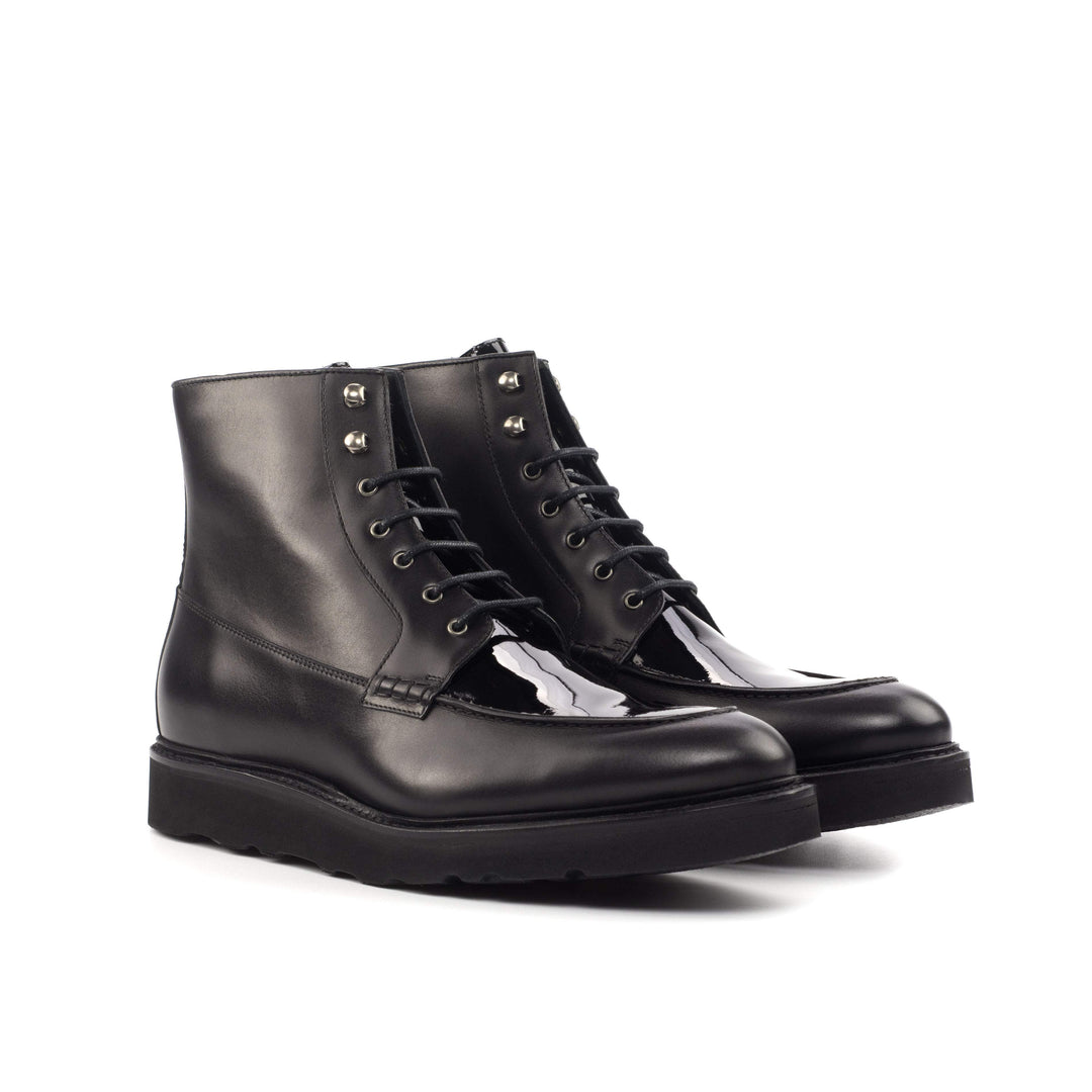 Men's Moc Boots Leather Goodyear Welt Black 4618 3- MERRIMIUM