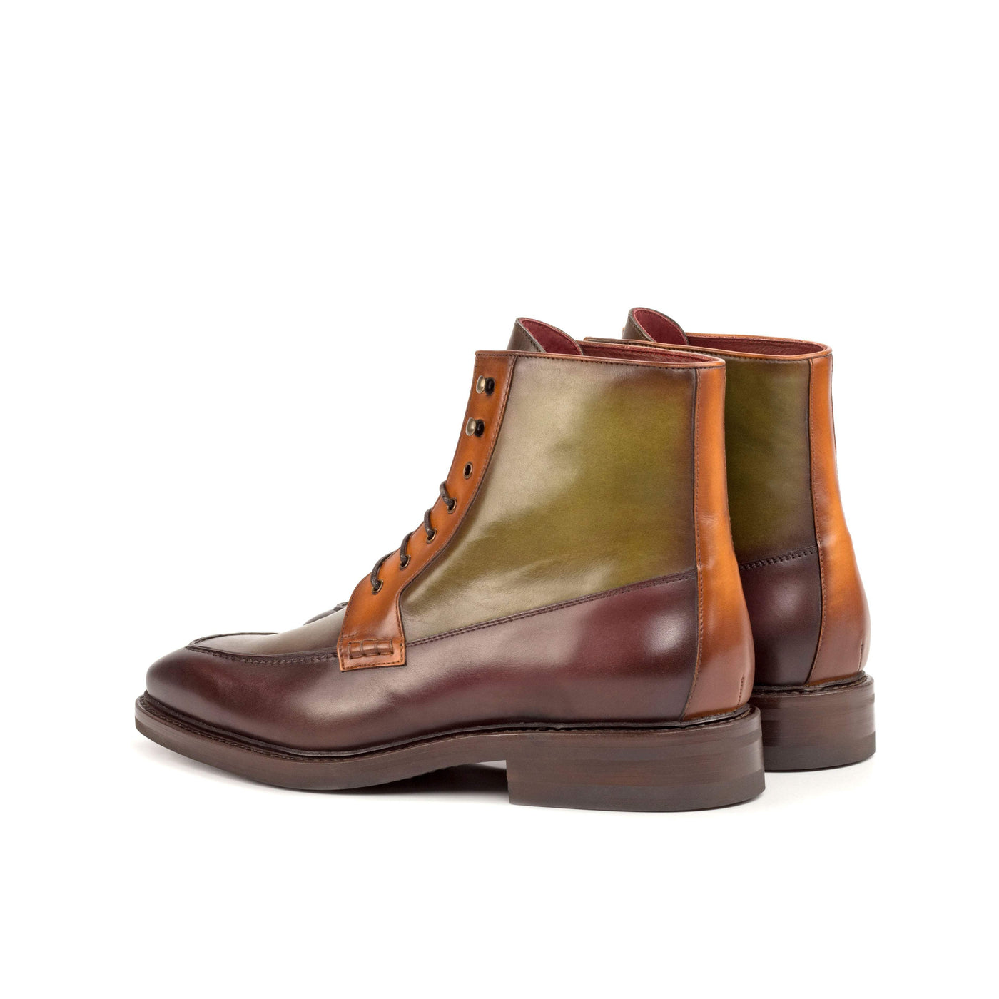 Men's Moc Boots Leather Goodyear Welt Brown Burgundy 4678 4- MERRIMIUM