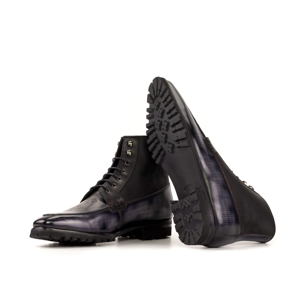 Men's Moc Boots Patina Leather Black Grey 5716 2- MERRIMIUM