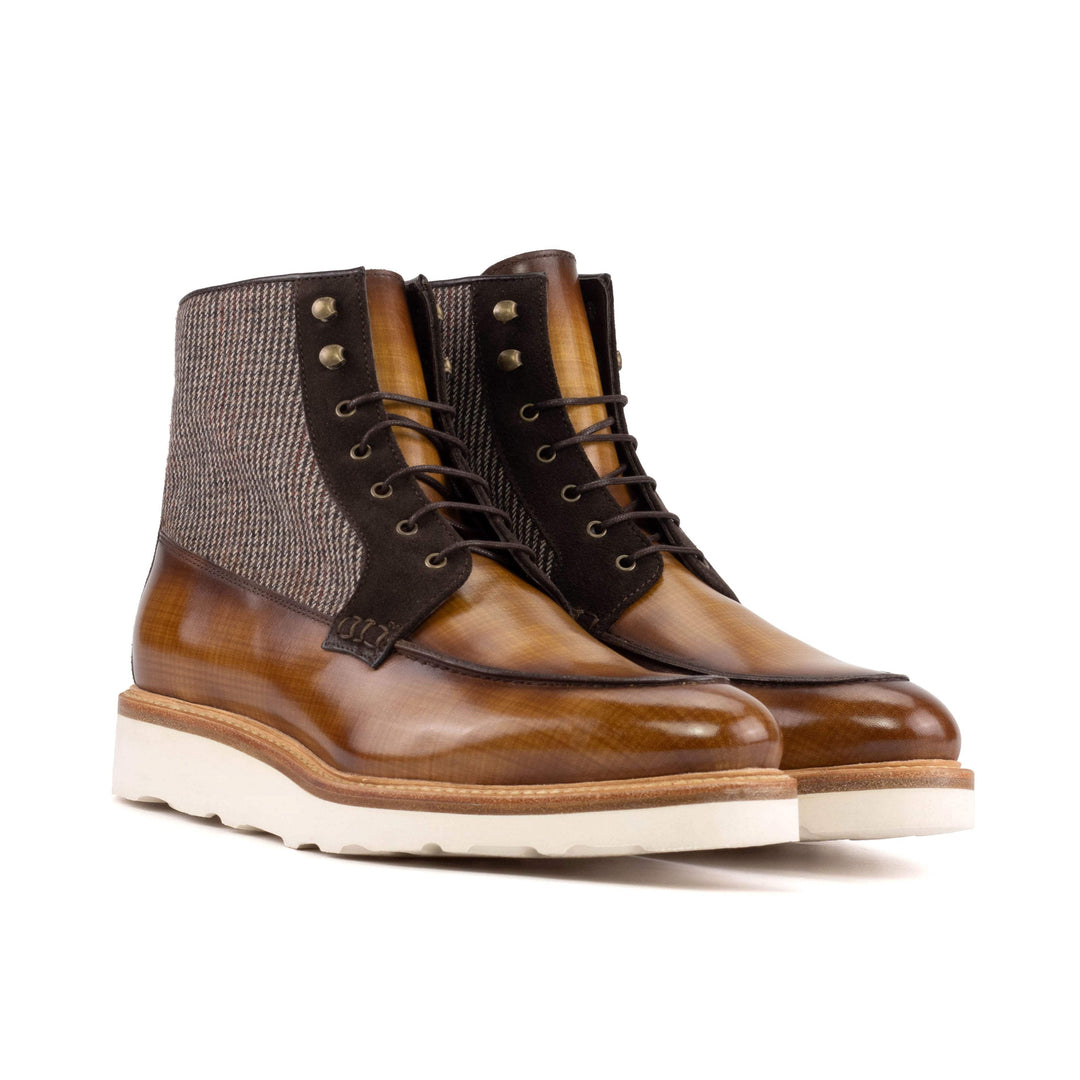 Men's Moc Boots Patina Leather Goodyear Welt Brown Dark Brown 5723 3- MERRIMIUM