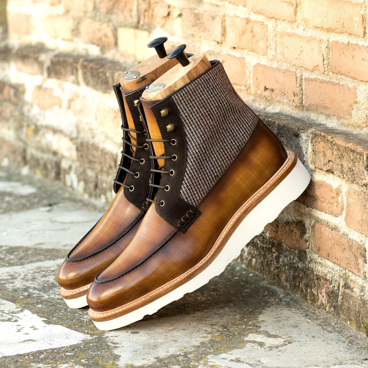 Men's Moc Boots Patina Leather Goodyear Welt Brown Dark Brown 5723 1- MERRIMIUM--GID-3158-5723