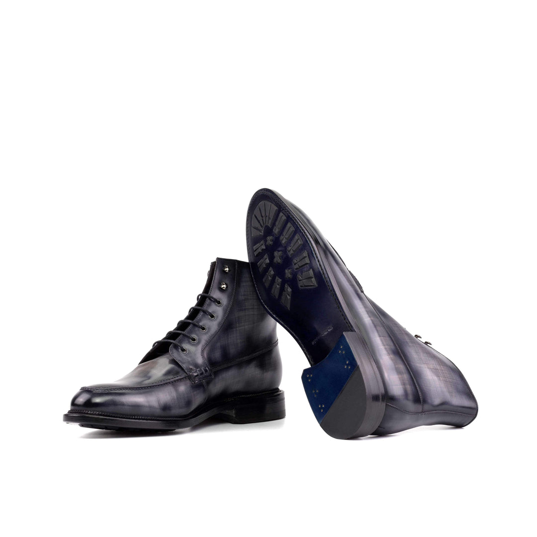 Men's Moc Boots Patina Leather Goodyear Welt Grey 5575 3- MERRIMIUM