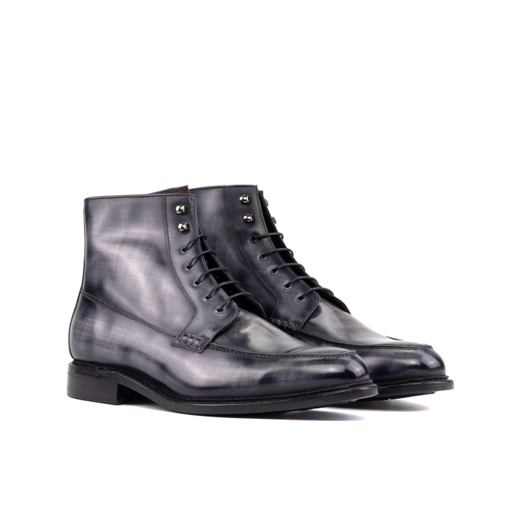 Men's Moc Boots Patina Leather Goodyear Welt Grey 5575 6- MERRIMIUM