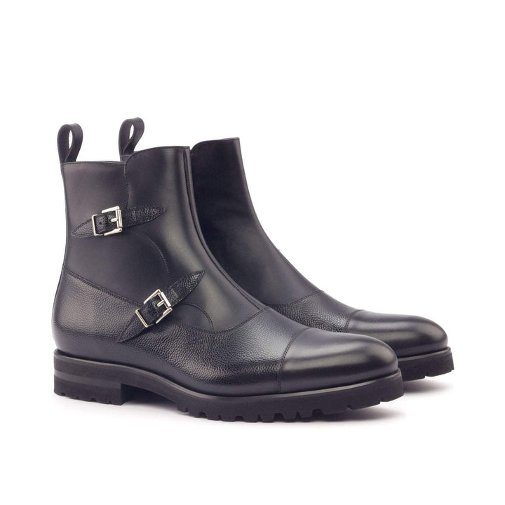 Men's Octavian Buckle Boots Leather Black 2991 3- MERRIMIUM