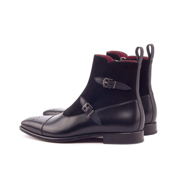Men's Octavian Buckle Boots Leather Black 3182 4- MERRIMIUM