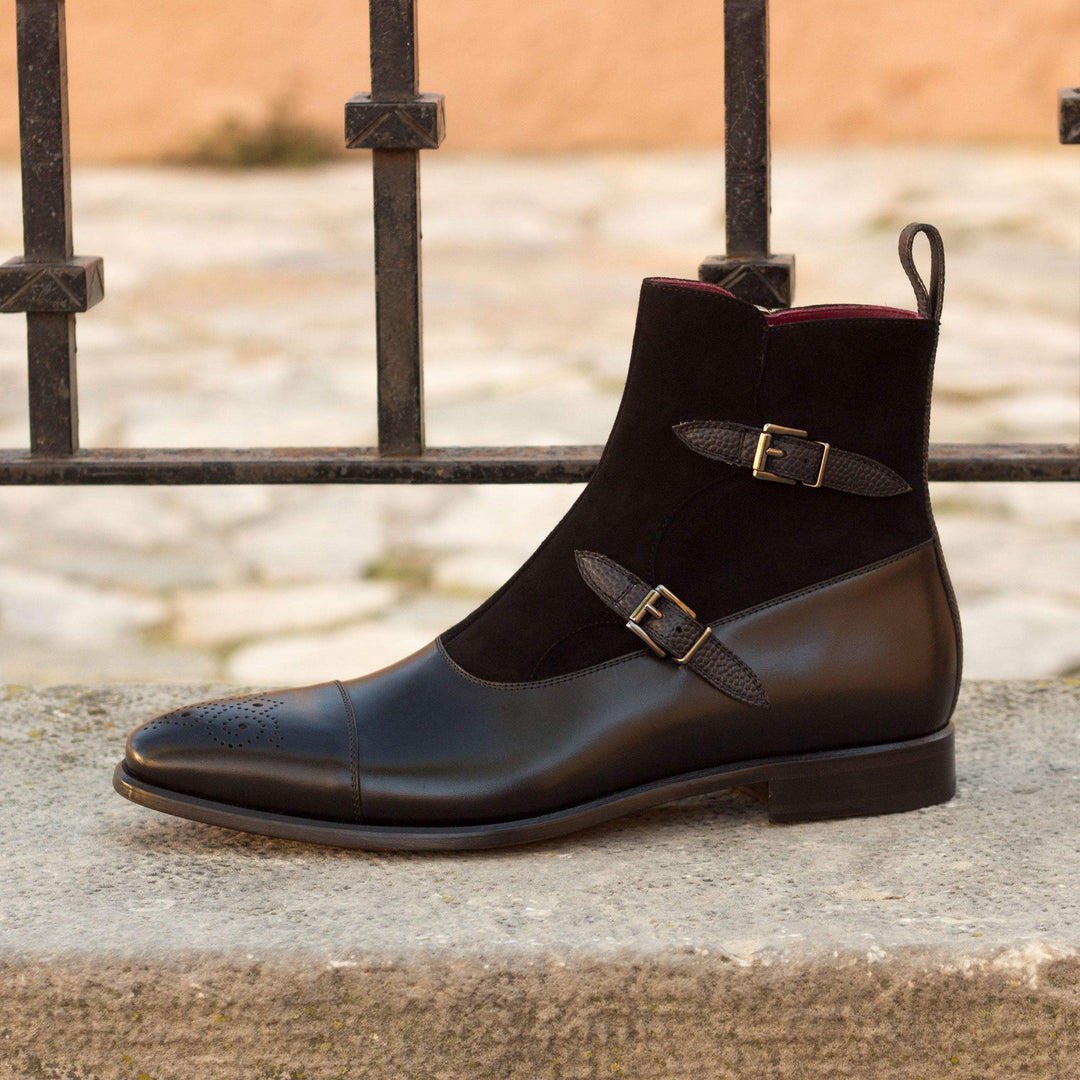 Men's Octavian Buckle Boots Leather Black 3182 1- MERRIMIUM--GID-2298-3182
