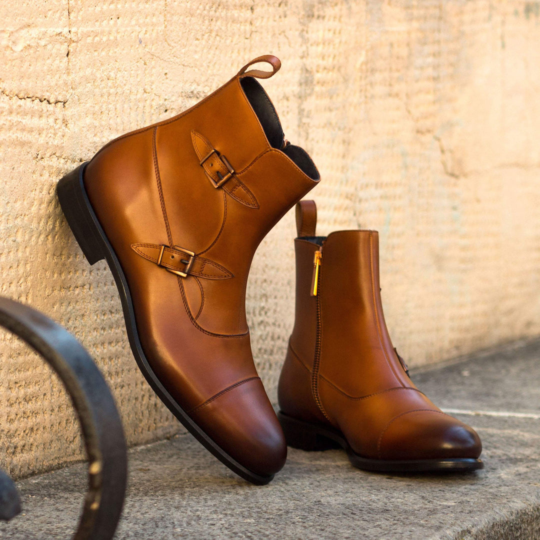 Men's Octavian Buckle Boots Leather Brown 3218 1- MERRIMIUM--GID-2305-3218