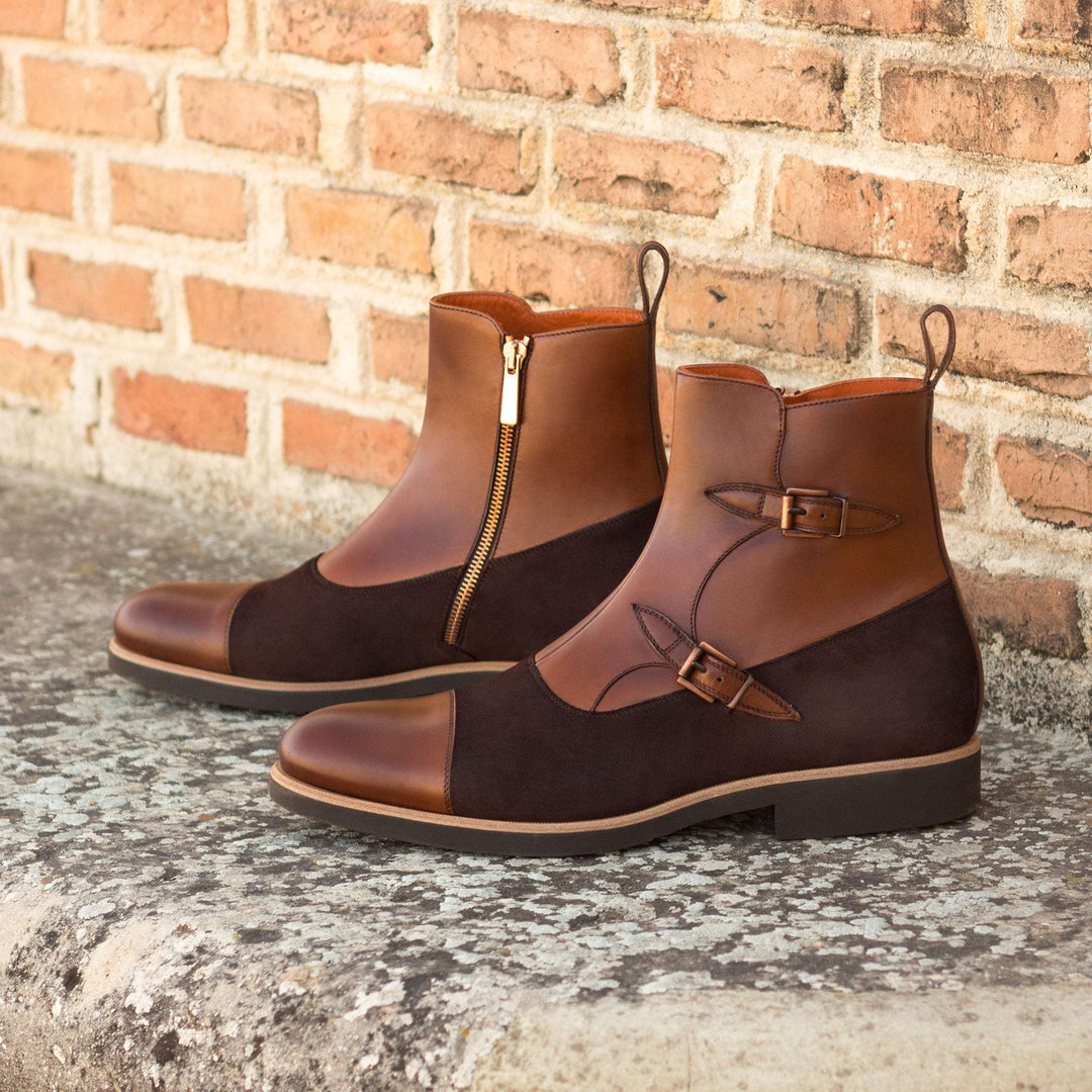 Men's Octavian Buckle Boots Leather Brown 3352 1- MERRIMIUM--GID-2297-3352