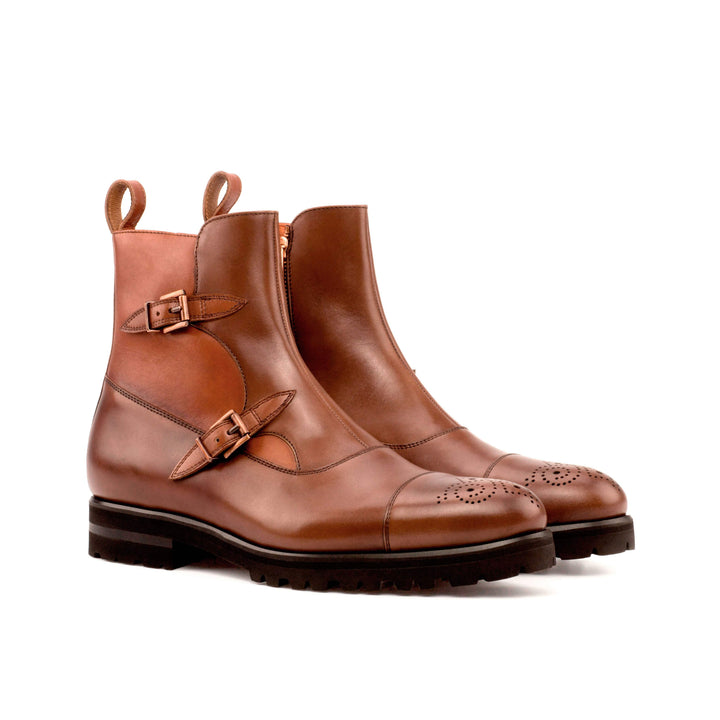 Men's Octavian Buckle Boots Leather Brown 3658 3- MERRIMIUM