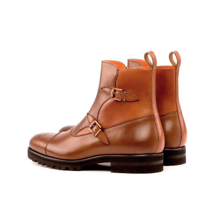 Men's Octavian Buckle Boots Leather Brown 3658 4- MERRIMIUM