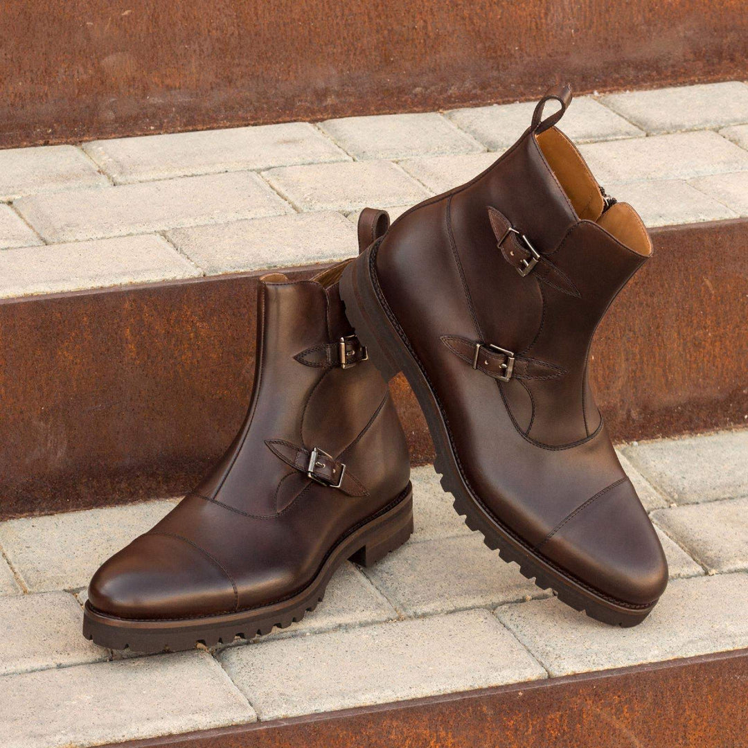 Men's Octavian Buckle Boots Leather Dark Brown 2962 1- MERRIMIUM--GID-2297-2962