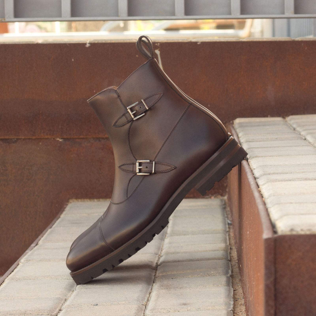 Men's Octavian Buckle Boots Leather Dark Brown 2962 4- MERRIMIUM