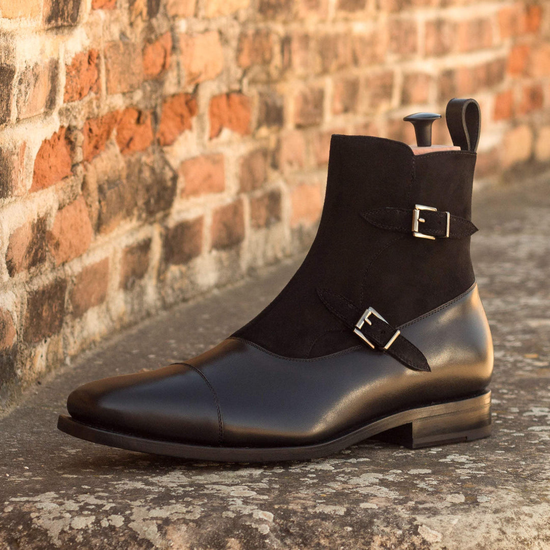 Men's Octavian Buckle Boots Leather Goodyear Welt Black 3278 1- MERRIMIUM--GID-2528-3278