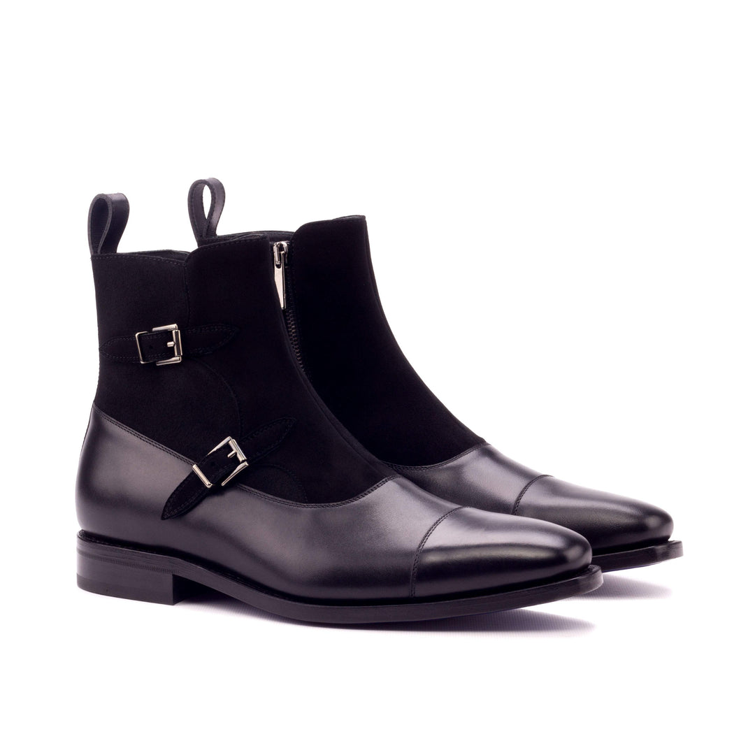 Men's Octavian Buckle Boots Leather Goodyear Welt Black 3278 3- MERRIMIUM