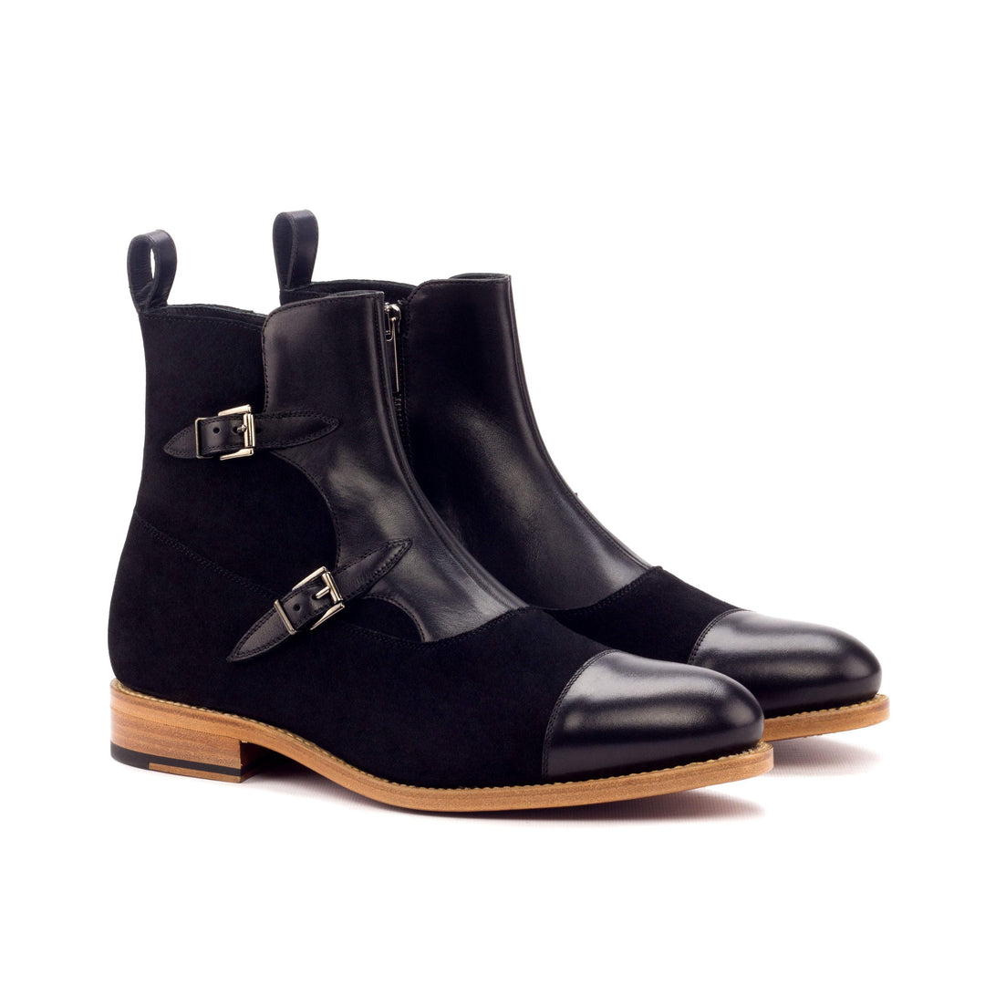 Men's Octavian Buckle Boots Leather Goodyear Welt Black 3295 3- MERRIMIUM