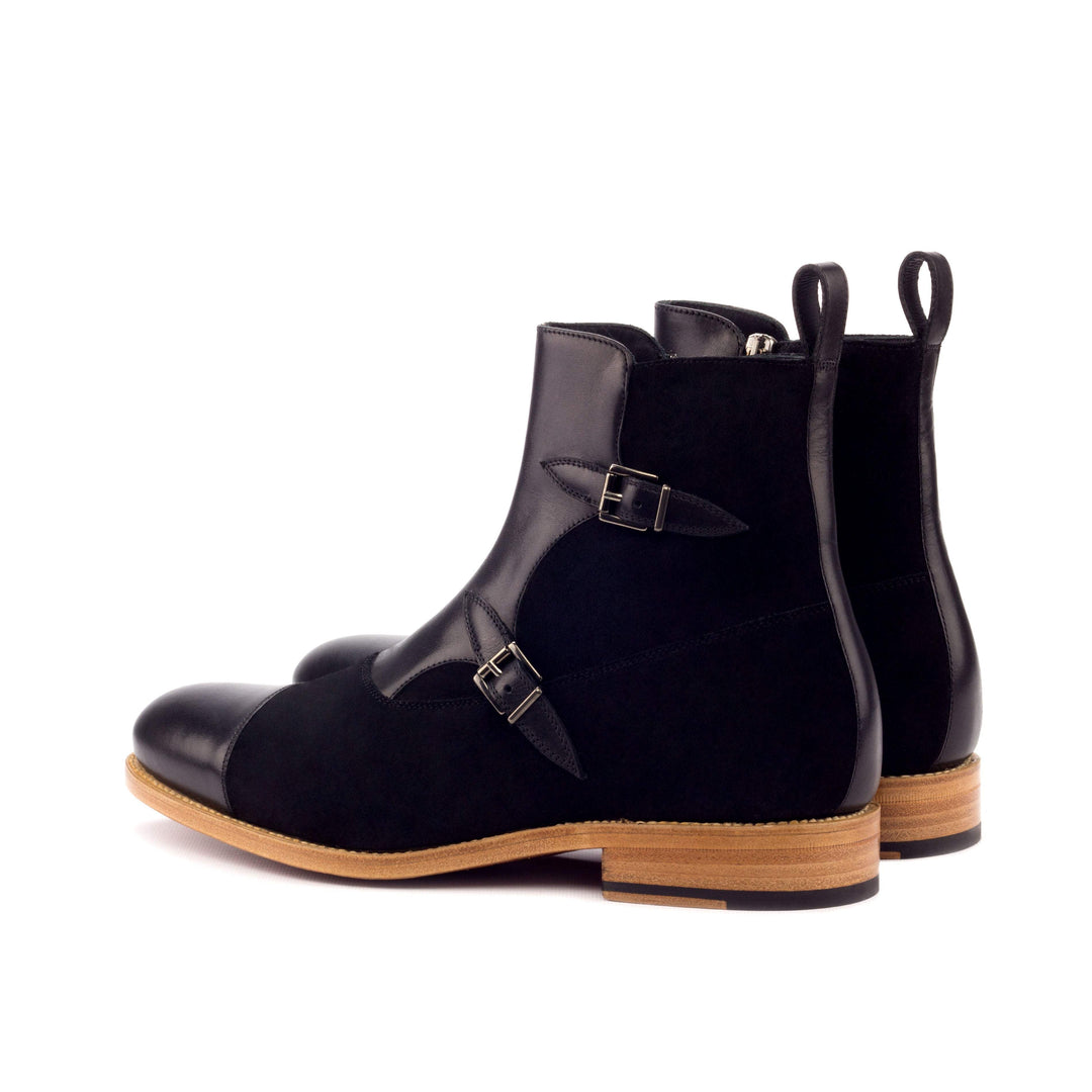 Men's Octavian Buckle Boots Leather Goodyear Welt Black 3295 4- MERRIMIUM