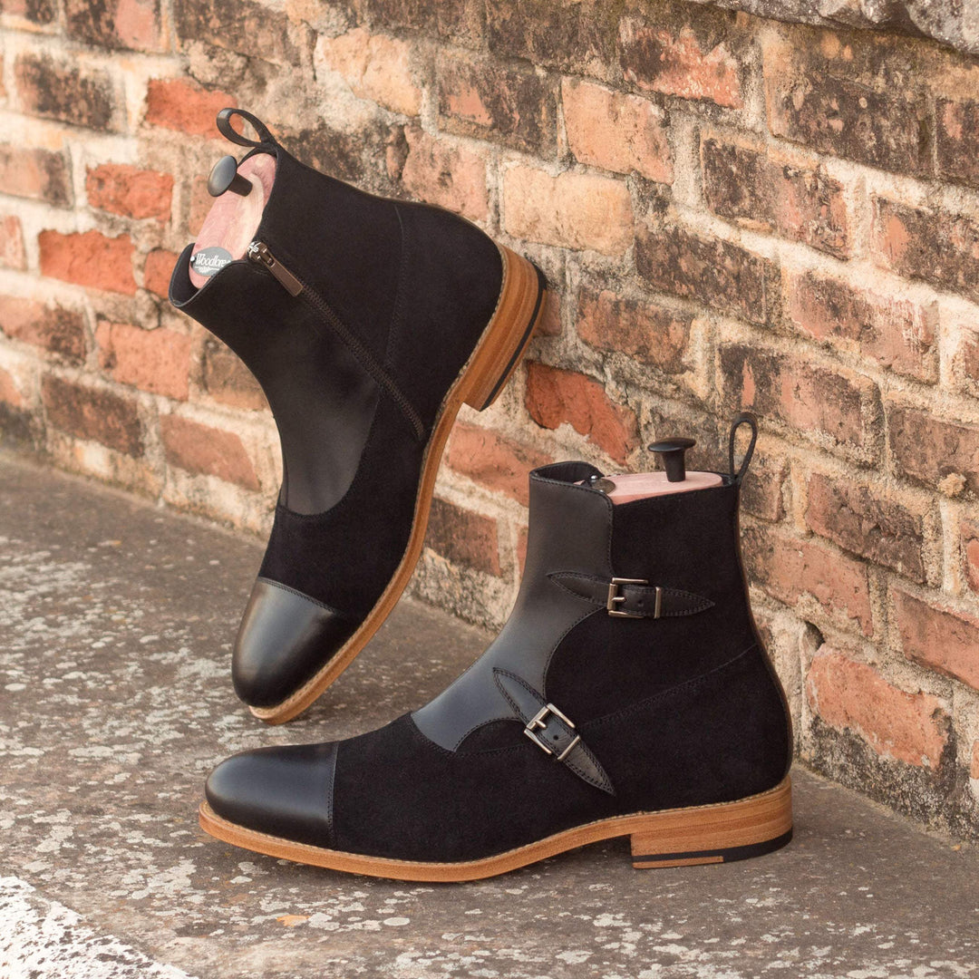 Men's Octavian Buckle Boots Leather Goodyear Welt Black 3295 1- MERRIMIUM--GID-2527-3295