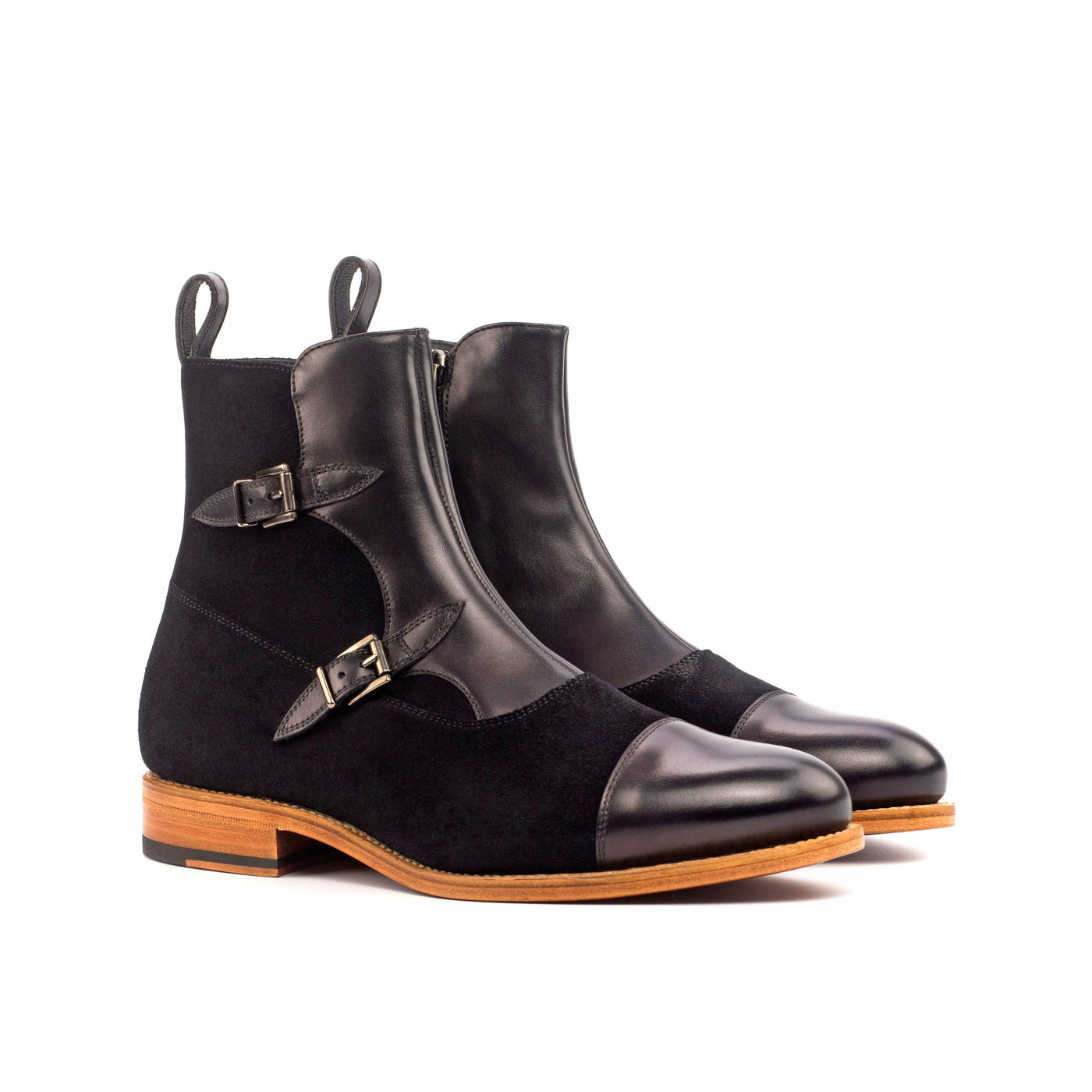 Men's Octavian Buckle Boots Leather Goodyear Welt Black 4560 3- MERRIMIUM