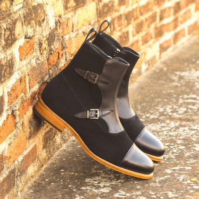 Men's Octavian Buckle Boots Leather Goodyear Welt Black 4560 1- MERRIMIUM--GID-2527-4560