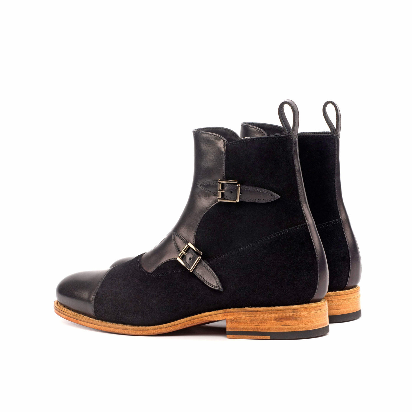 Men's Octavian Buckle Boots Leather Goodyear Welt Black 4560 4- MERRIMIUM