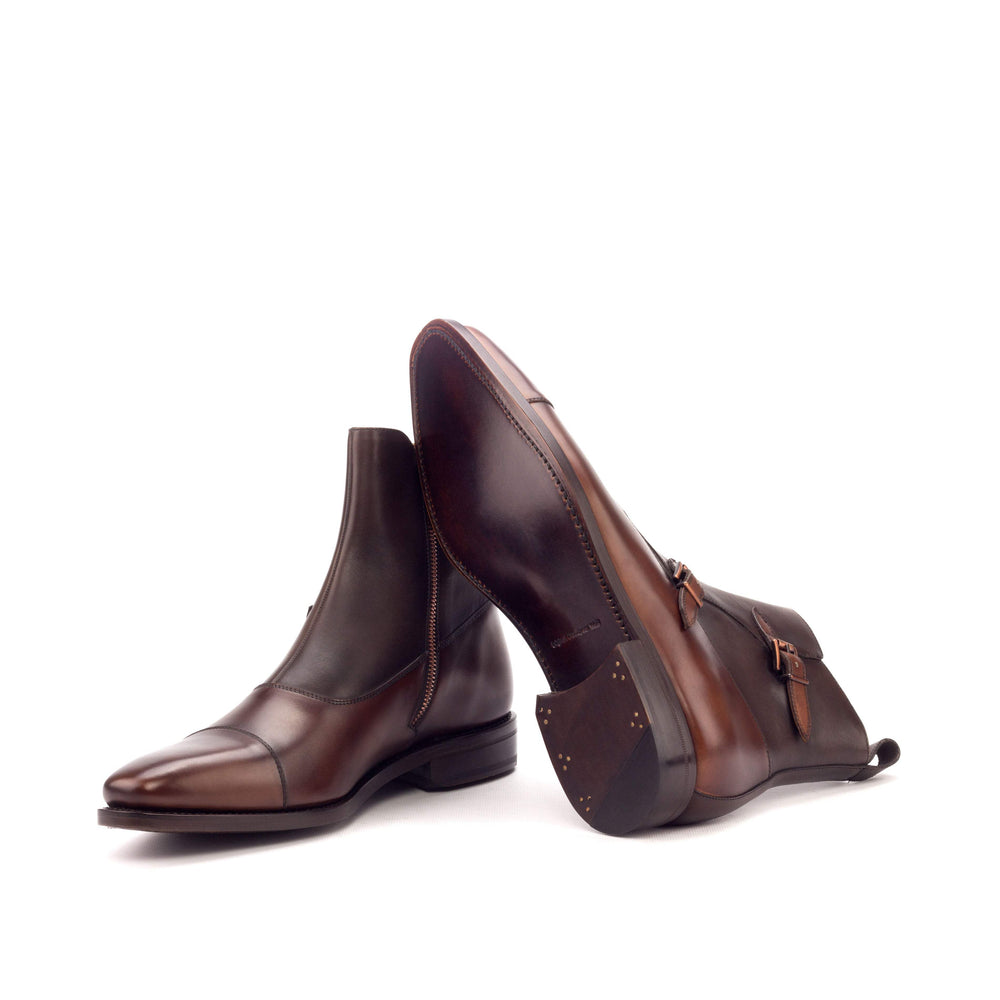 Men's Octavian Buckle Boots Leather Goodyear Welt Brown Dark Brown 3302 2- MERRIMIUM