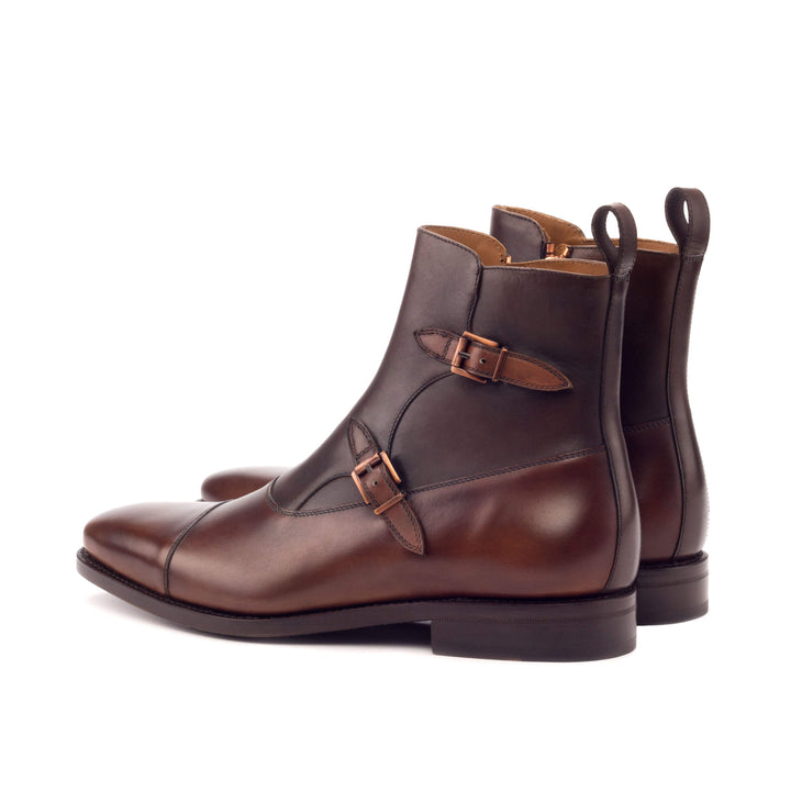 Men's Octavian Buckle Boots Leather Goodyear Welt Brown Dark Brown 3302 4- MERRIMIUM