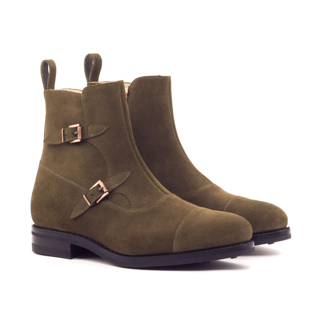 Men's Octavian Buckle Boots Leather Goodyear Welt Green 3449 3- MERRIMIUM