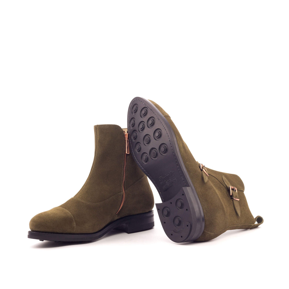 Men's Octavian Buckle Boots Leather Goodyear Welt Green 3449 2- MERRIMIUM