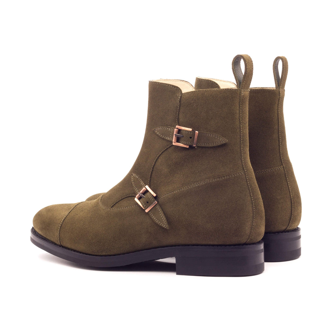 Men's Octavian Buckle Boots Leather Goodyear Welt Green 3449 4- MERRIMIUM