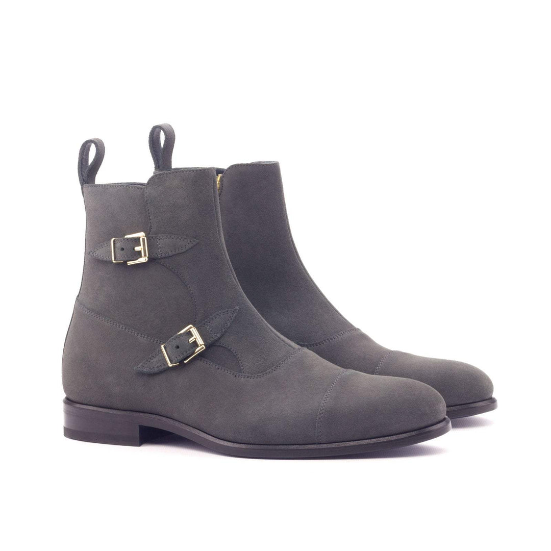 Men's Octavian Buckle Boots Leather Grey 3125 3- MERRIMIUM