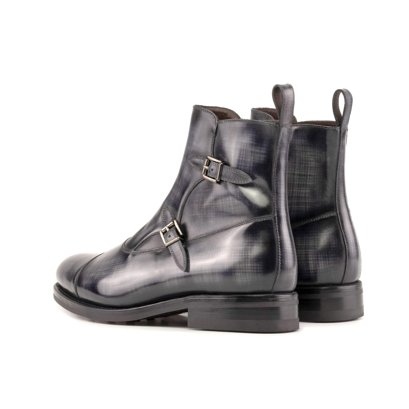 Men's Octavian Buckle Boots Patina Goodyear Welt Grey 5528 4- MERRIMIUM