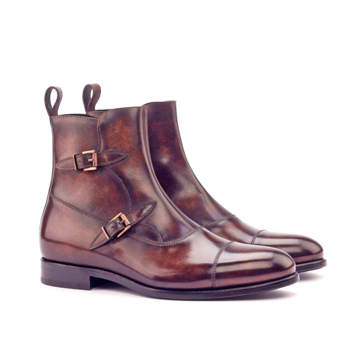 Men's Octavian Buckle Boots Patina Leather Dark Brown 3030 3- MERRIMIUM