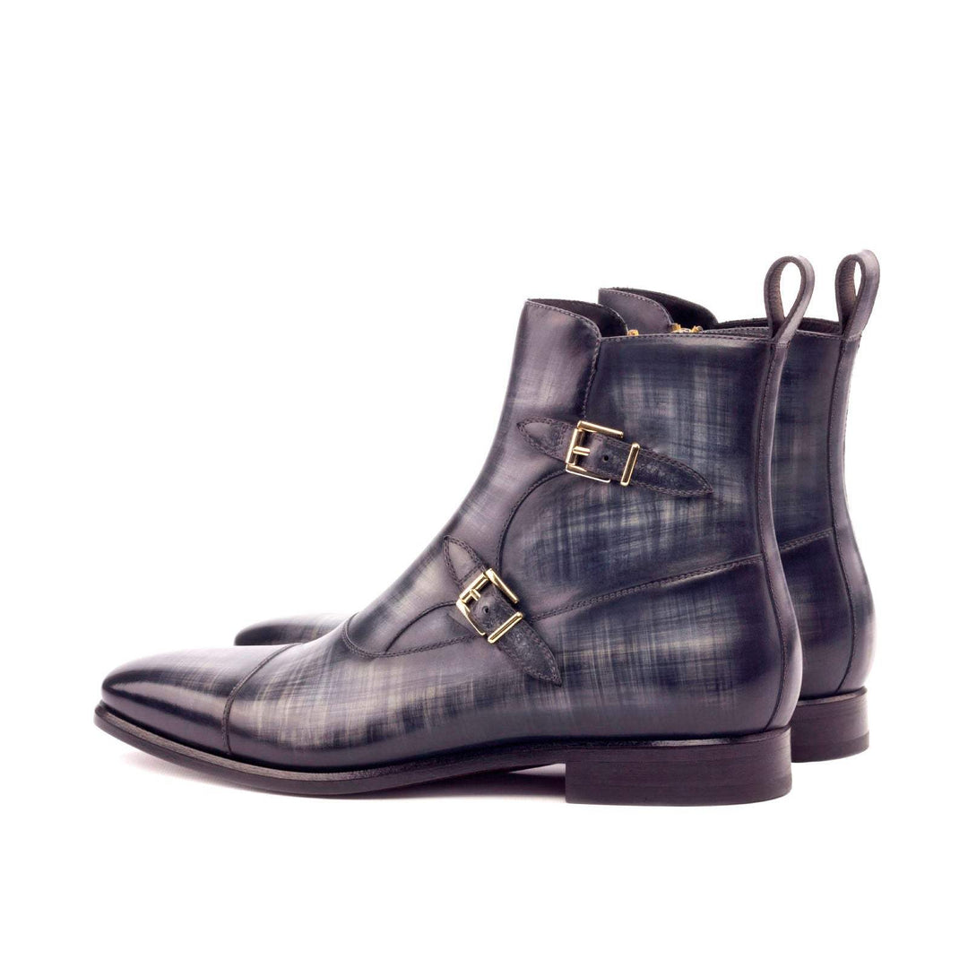 Men's Octavian Buckle Boots Patina Leather Grey 3085 4- MERRIMIUM