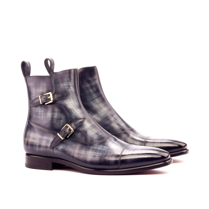 Men's Octavian Buckle Boots Patina Leather Grey 3085 3- MERRIMIUM