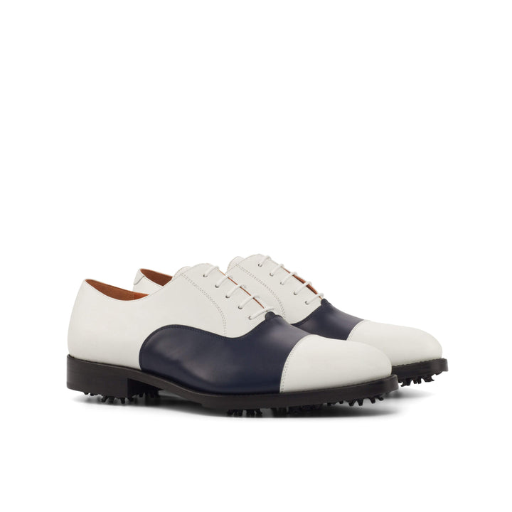 Men's Oxford Golf Shoes Leather Blue White 4326 3- MERRIMIUM