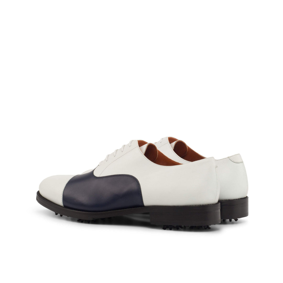 Men's Oxford Golf Shoes Leather Blue White 4326 4- MERRIMIUM