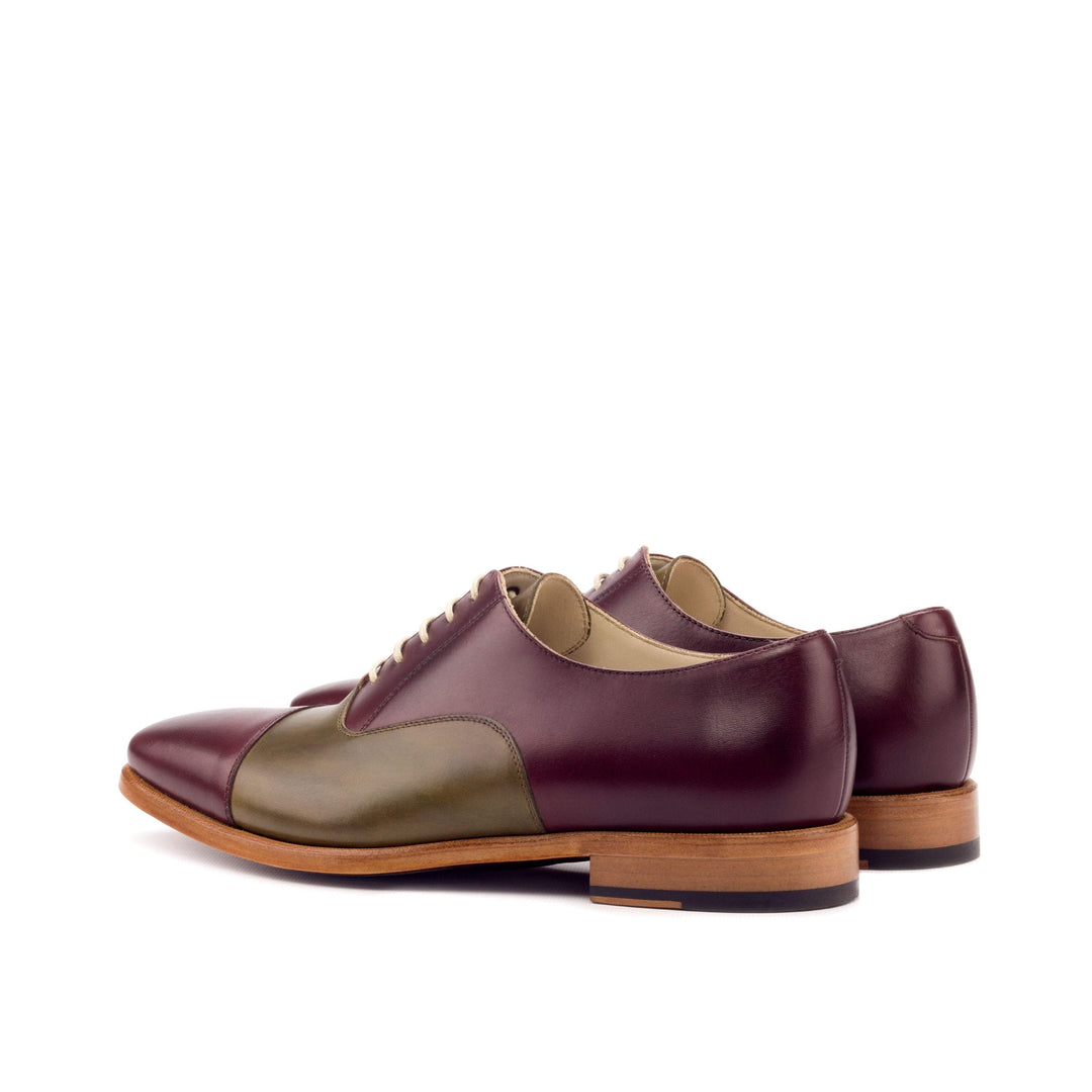 Men's Oxford Shoes Leather Burgundy Green 3345 4- MERRIMIUM
