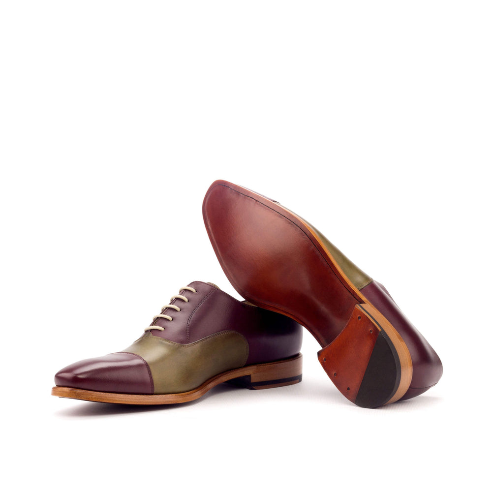 Men's Oxford Shoes Leather Burgundy Green 3345 2- MERRIMIUM