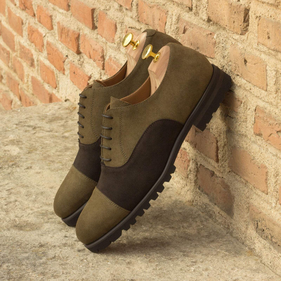 Men's Oxford Shoes Leather Dark Brown Green 2729 1- MERRIMIUM--GID-1372-2729