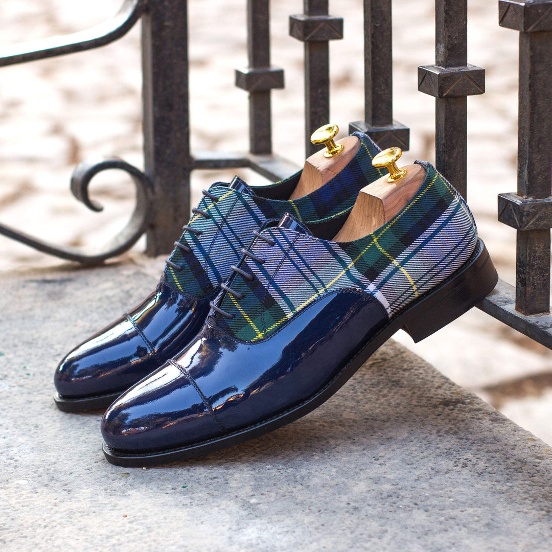 Men's Oxford Shoes Leather Goodyear Welt Blue 4349 1- MERRIMIUM--GID-2445-4349