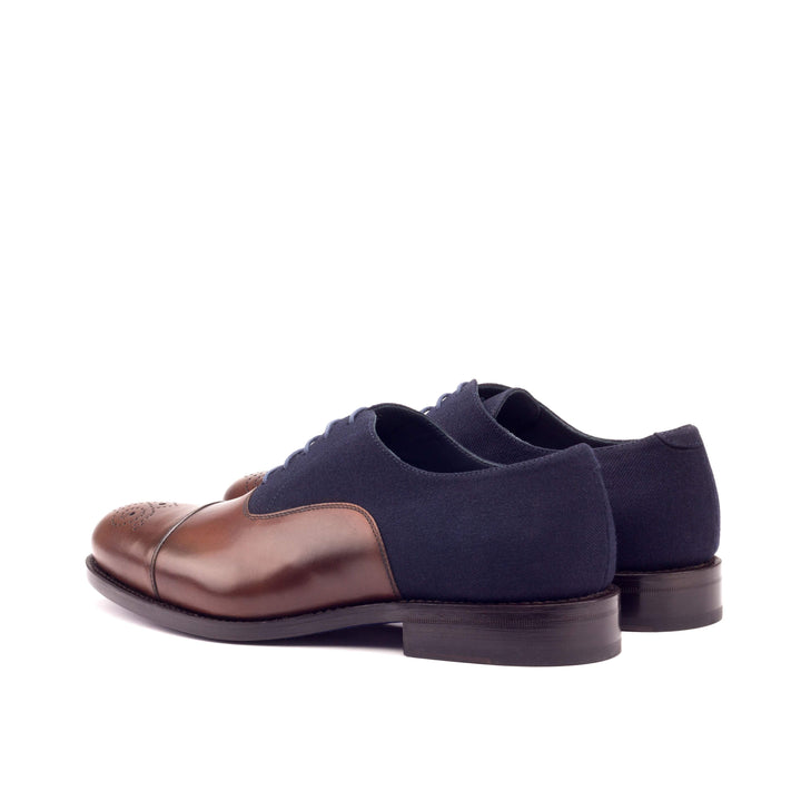 Men's Oxford Shoes Leather Goodyear Welt Blue Brown 3271 4- MERRIMIUM