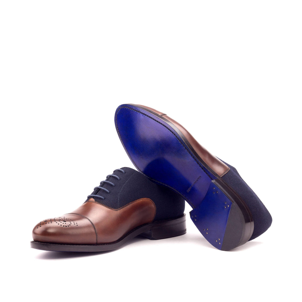 Men's Oxford Shoes Leather Goodyear Welt Blue Brown 3271 2- MERRIMIUM